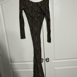 A'gaci Black and Gold Glitter Dress